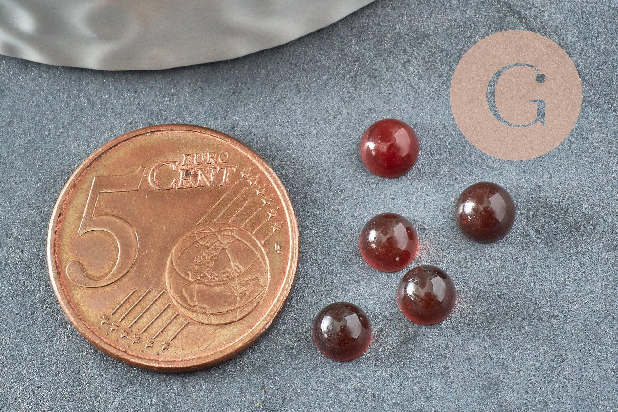 Gingerlily Cabochon agate orange 5 mm à coller x1