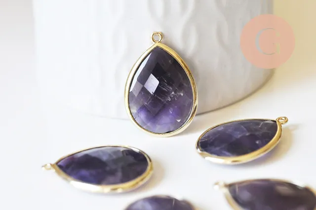 Gingerlily pendentif goutte G5626 améthyste violette 20mm