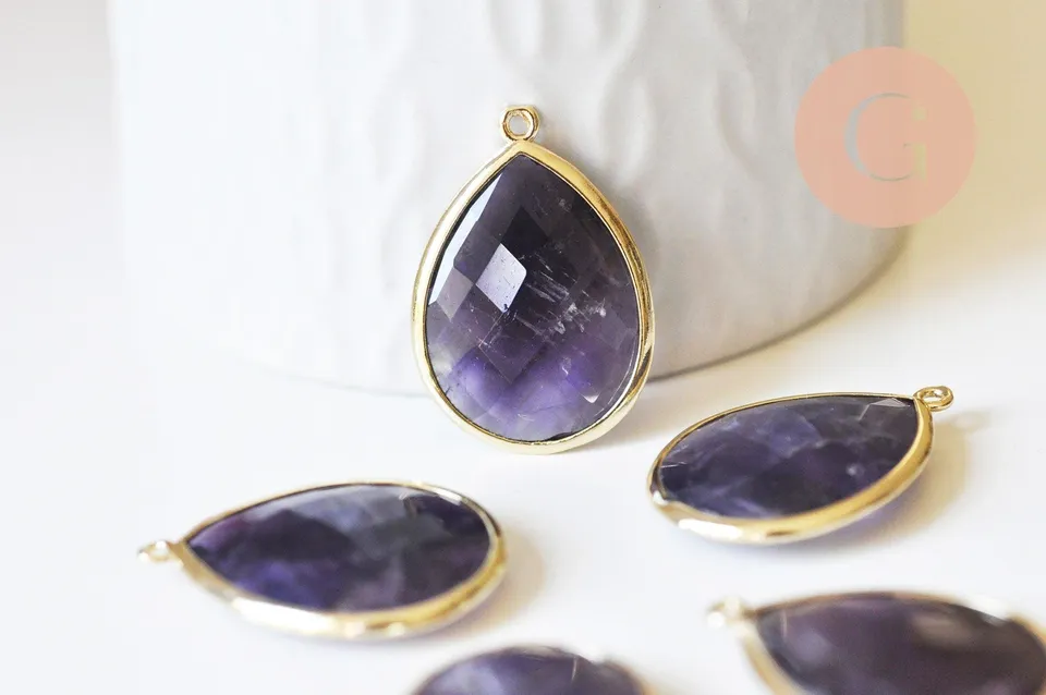 Gingerlily pendentif goutte G5626 améthyste violette 20mm