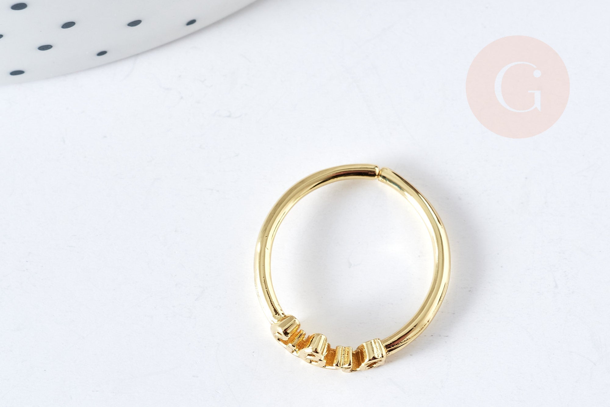 Gingerlily Bague Signe Astrologique Laiton Doré 17,5mm x1