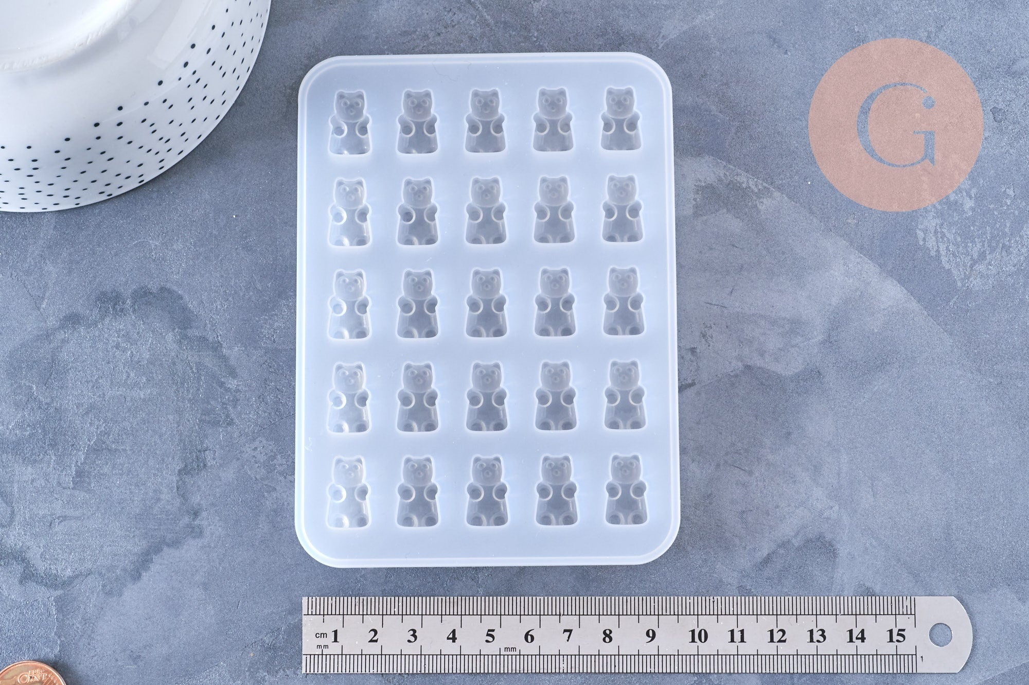 Gingerlily Pâte polymère moule ourson résine 135mm silicone réutilisable