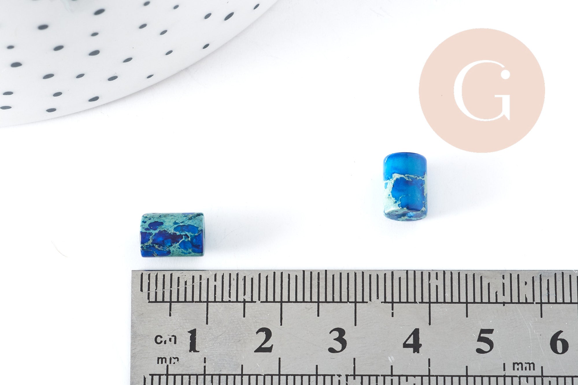 Gingerlily Perles tube jaspe impérial bleu 8x6mm x10