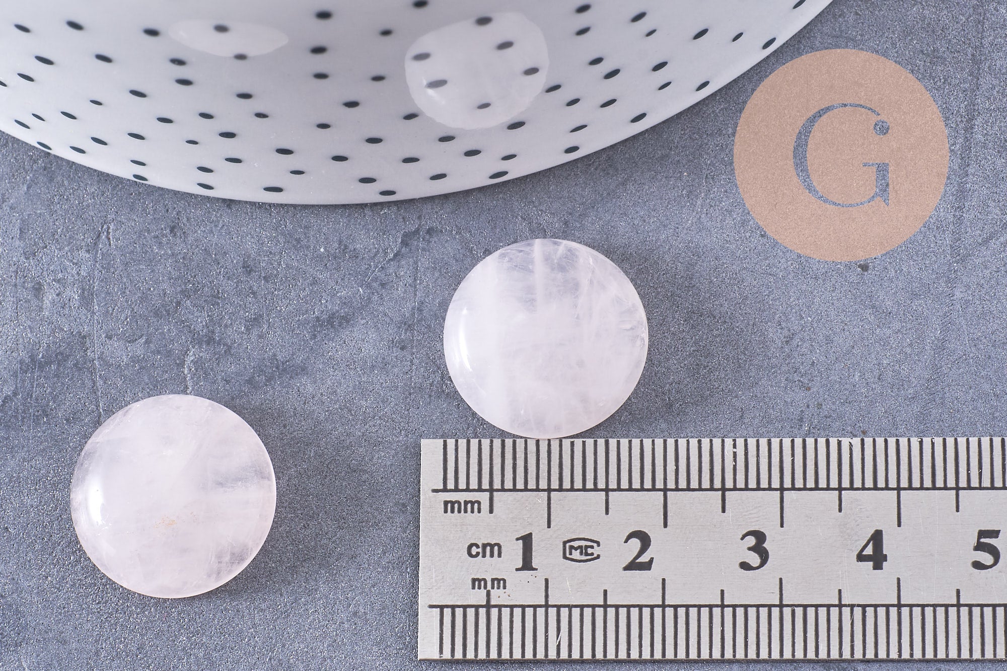 Gingerlily Cabochon Rond Quartz Rose Naturel 18 mm x1