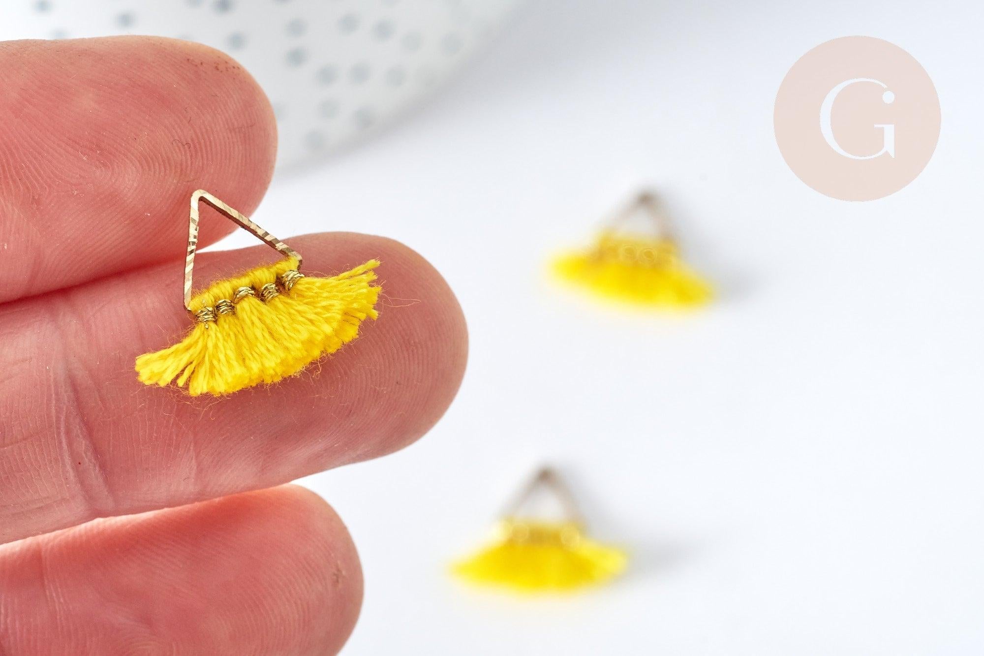 Gingerlily Breloque pompon G8215 jaune laiton doré 15mm x1