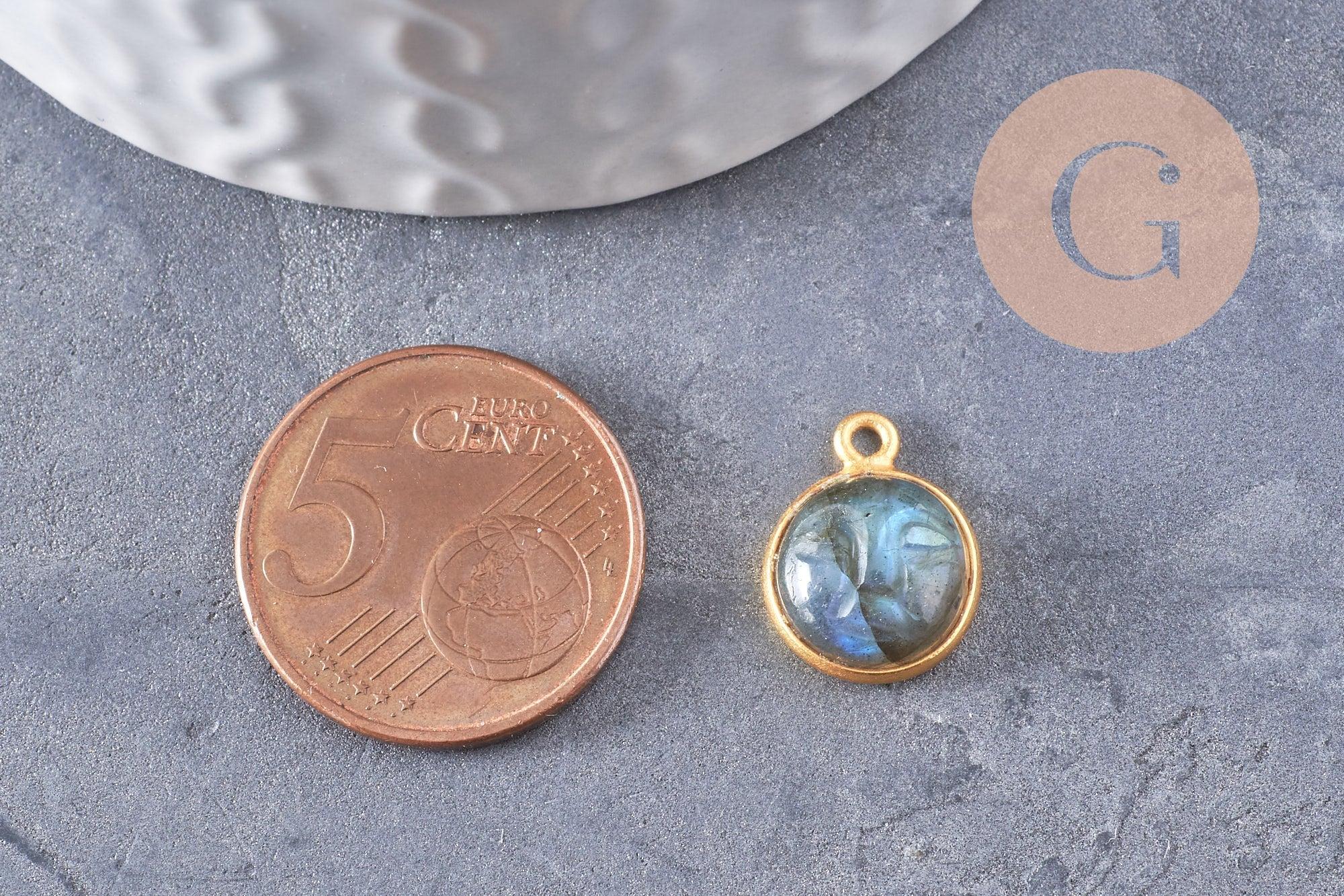 Gingerlily Pendentif lune labradorite 19mm x1 doré