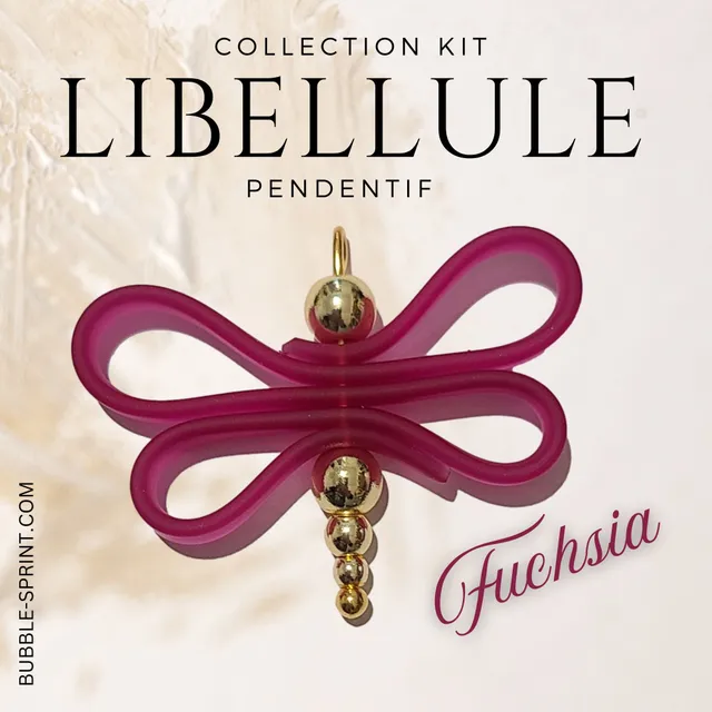 ARTSHOP Bijoux en KITS Libellule Fuchsia kit pendentif 35mm
