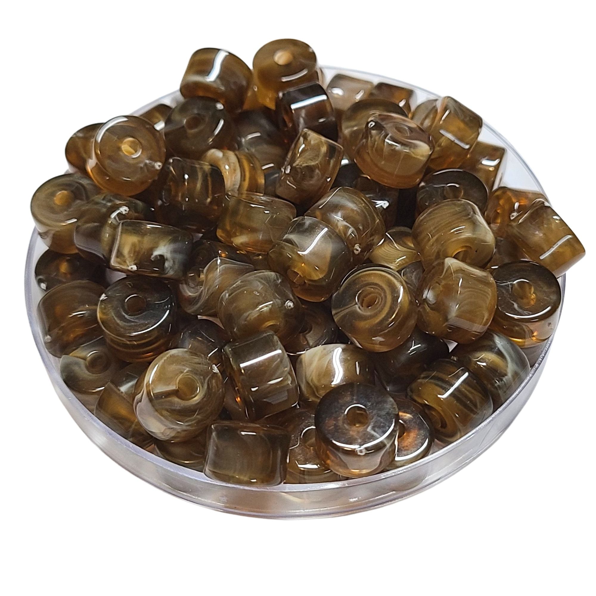 ARTSHOP 1/4 tube cylindre havane marbré 12mm x6