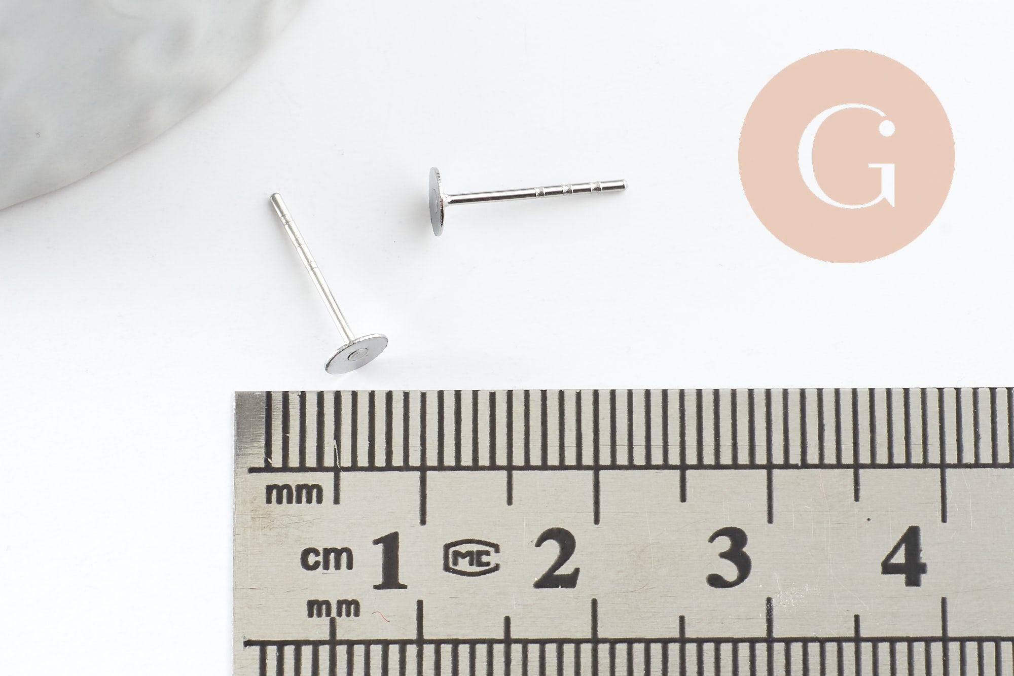 Gingerlily Clous puces oreille inox 4mm platine x50