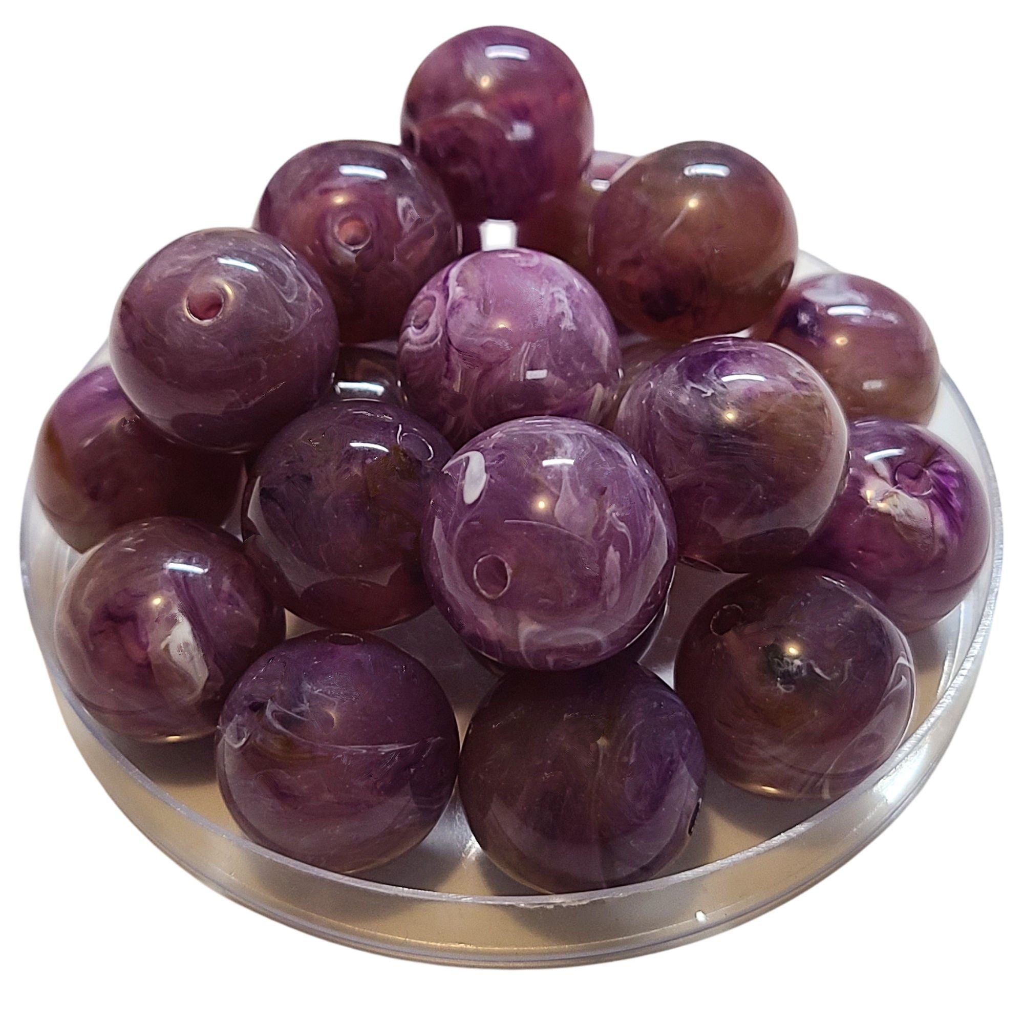 ARTSHOP Boules 20MM 369 perle acrylique x1 améthyste marbré