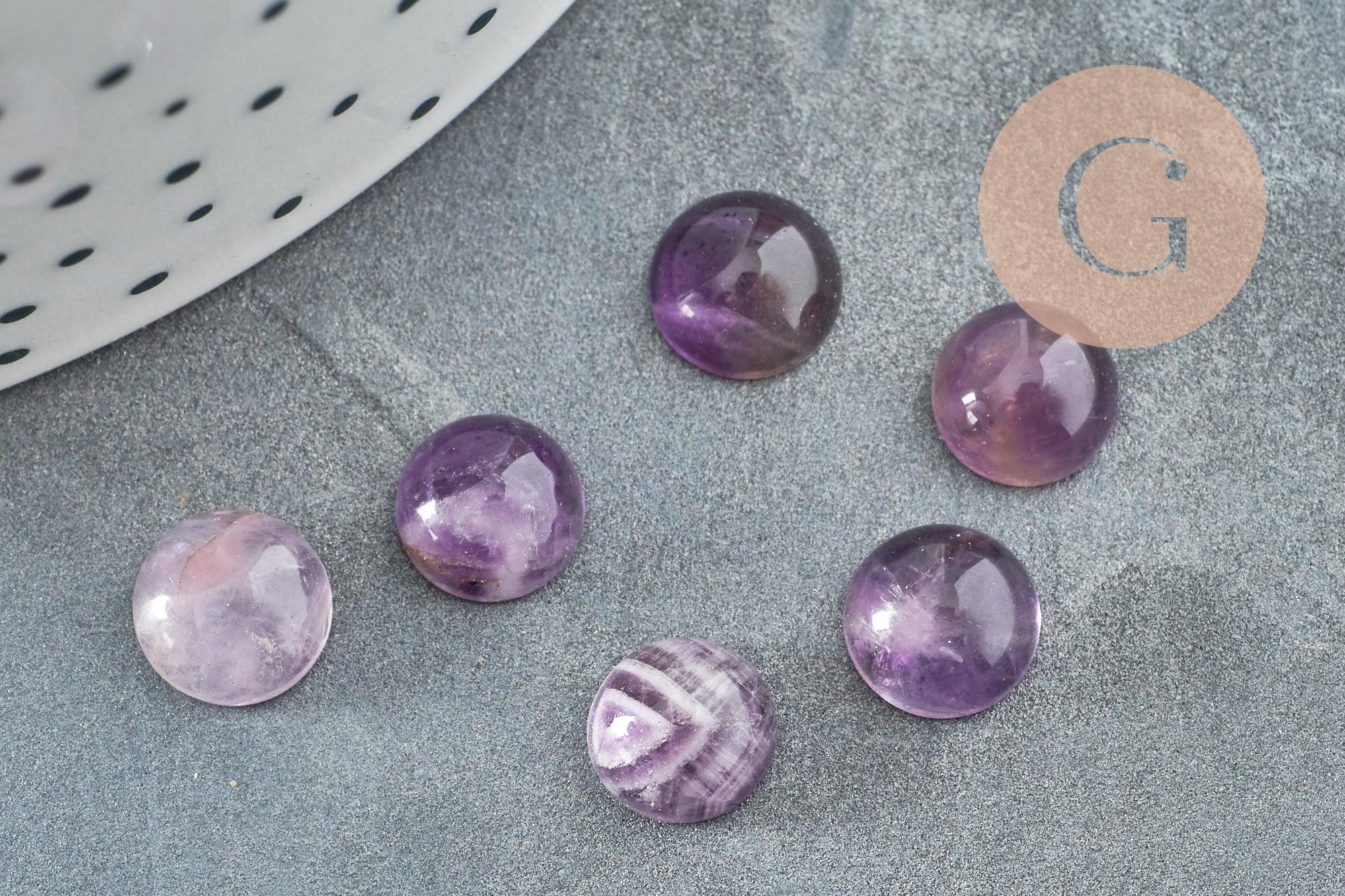 Gingerlily Cabochon rond G8784 améthyste naturelle 8mm x1
