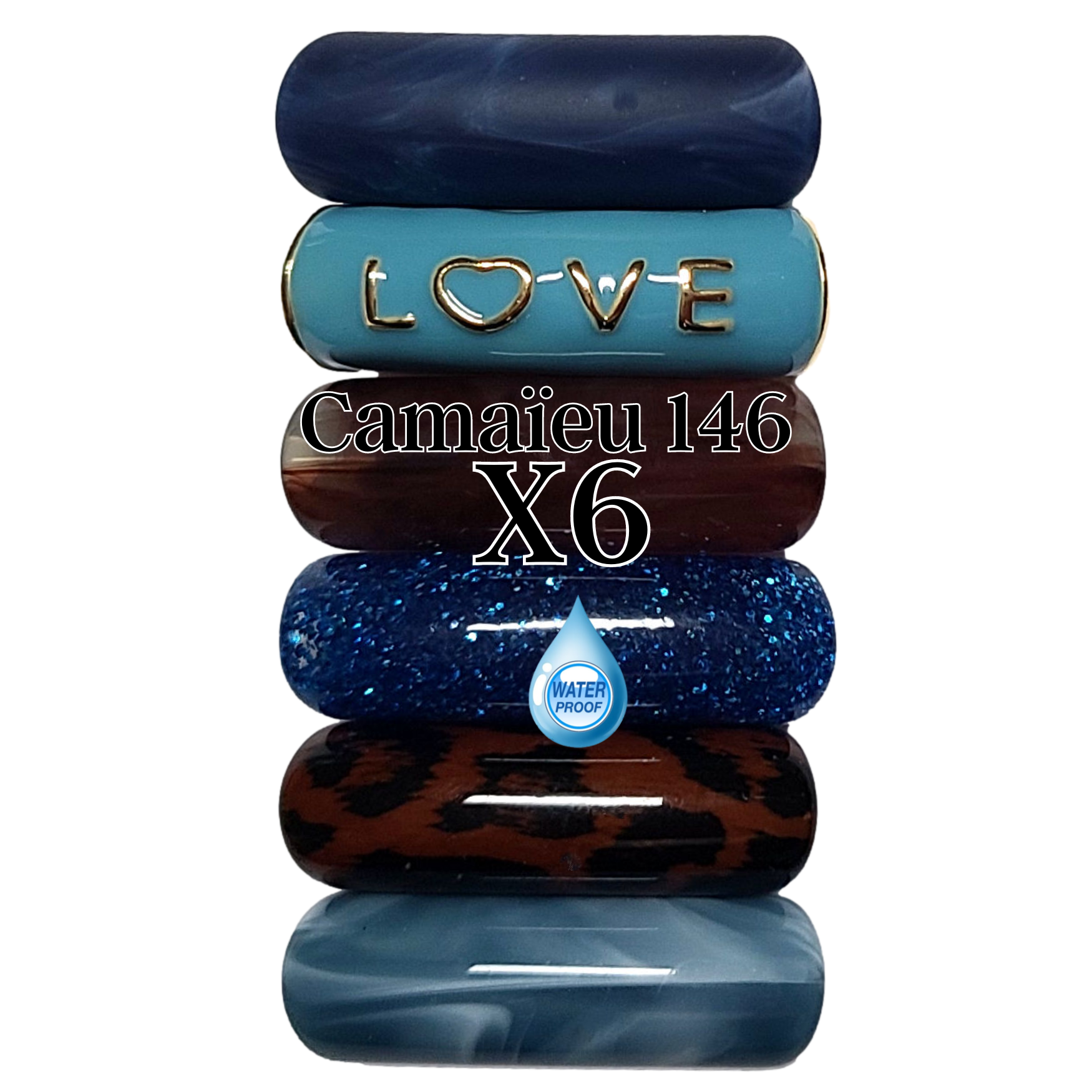 ARTSHOP Camaieux lot 6 tubes incurvés LOVE 12 mm