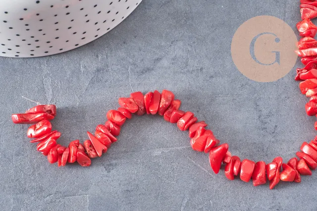 Gingerlily Perles G0994 perles corail rouge naturel lot 20g