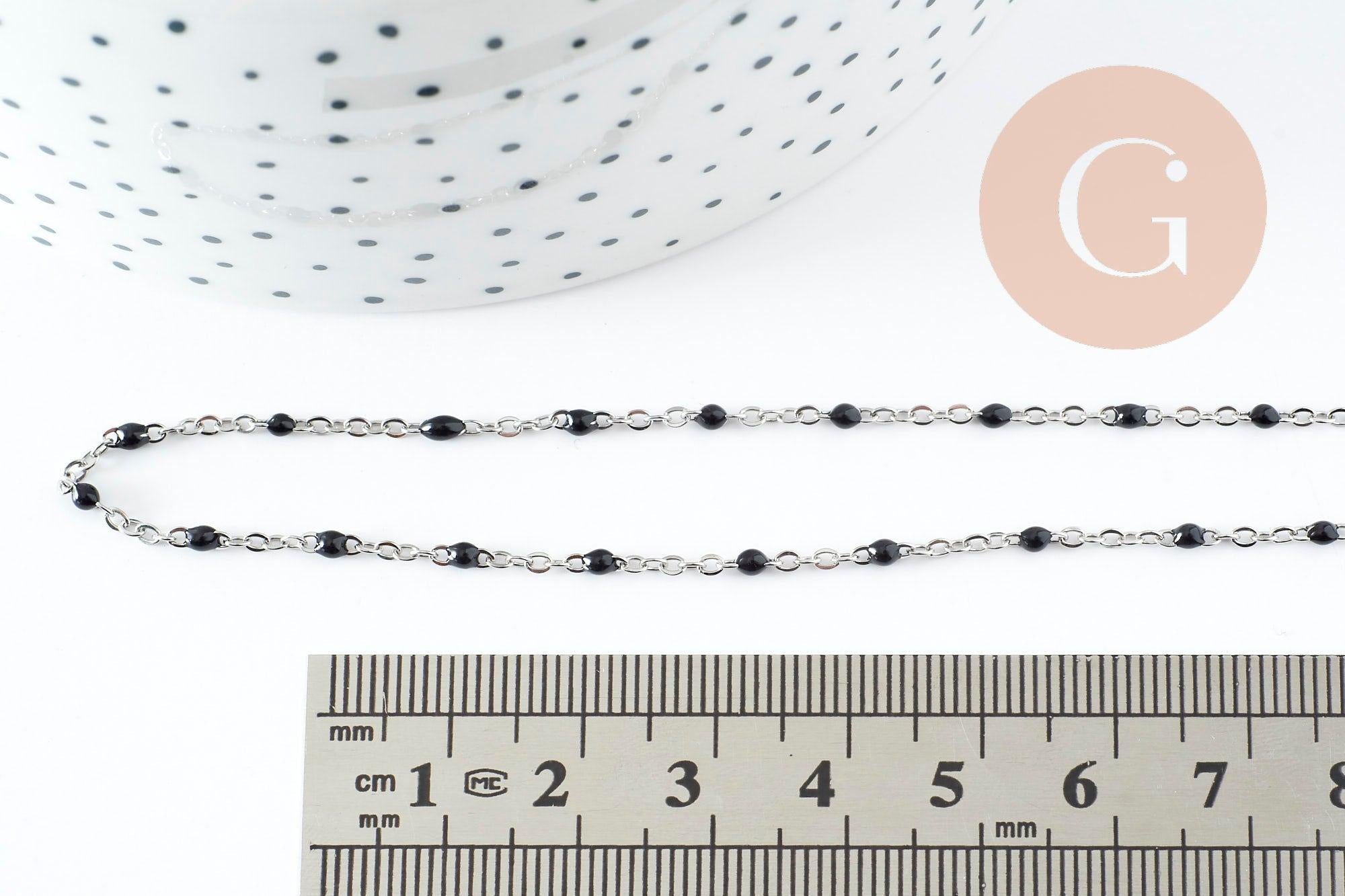 Gingerlily G10010 chaîne collier acier résine noire 40,5cm