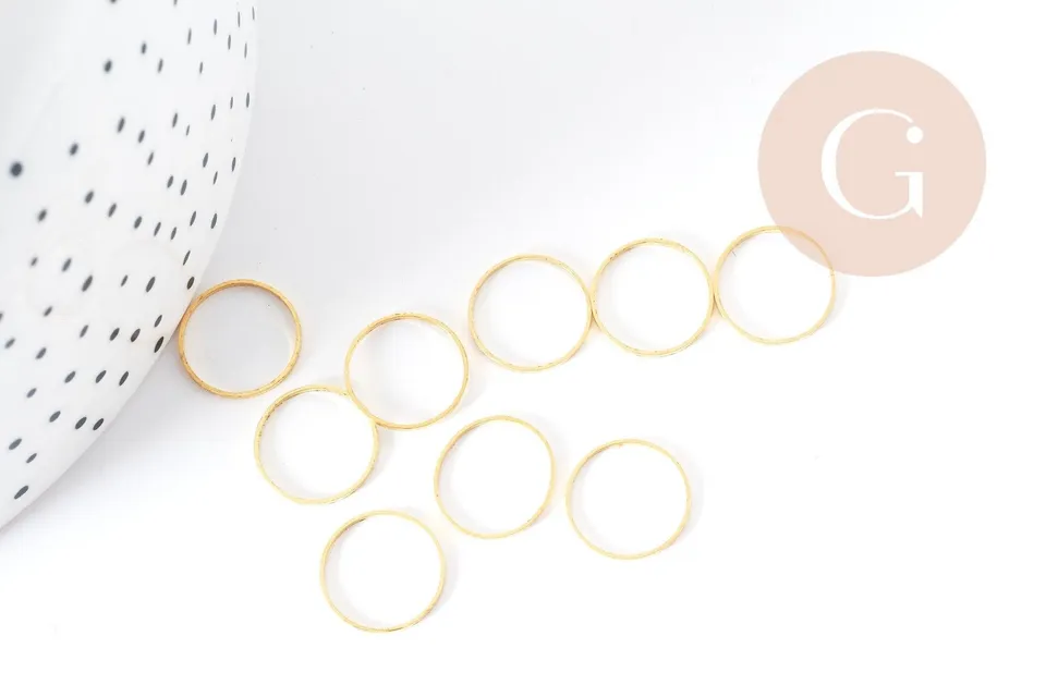 Gingerlily Apprêts bijoux DIY G8981 connecteur rond laiton doré 12mm x10