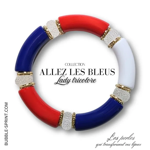 ARTSHOP Allez les Bleus bracelet Lady tricolore monté