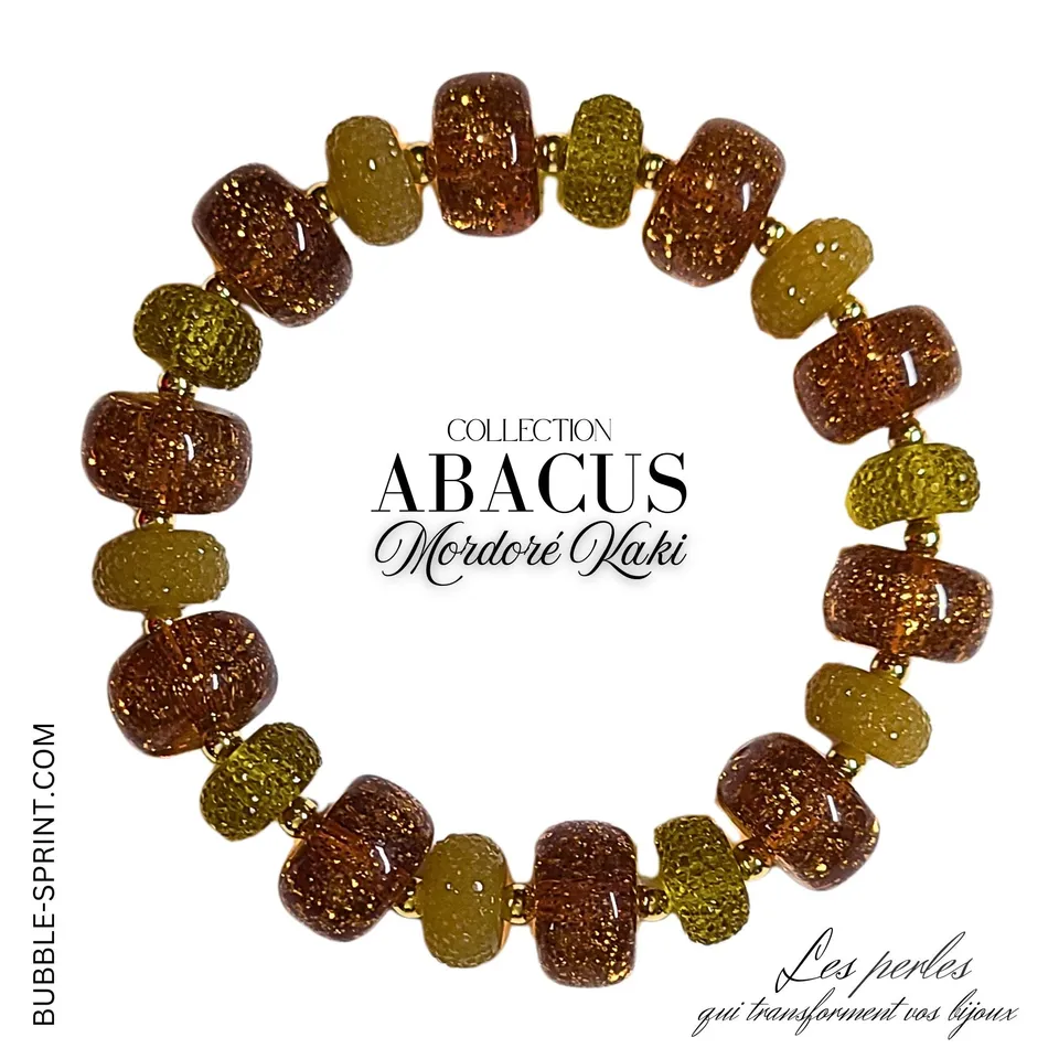 ARTSHOP Prêts-à-porter bracelet ABACUS mordoré kaki kit