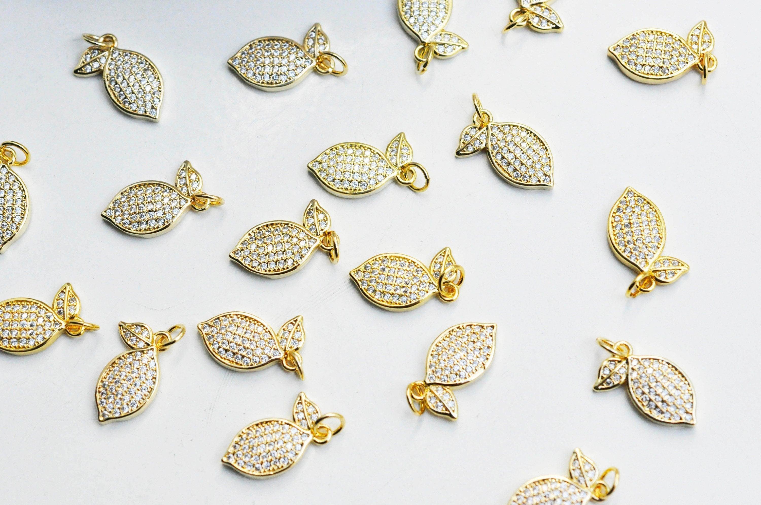 Gingerlily Pendentifs DIY G4530 pendentif citron doré 18K 16mm x1