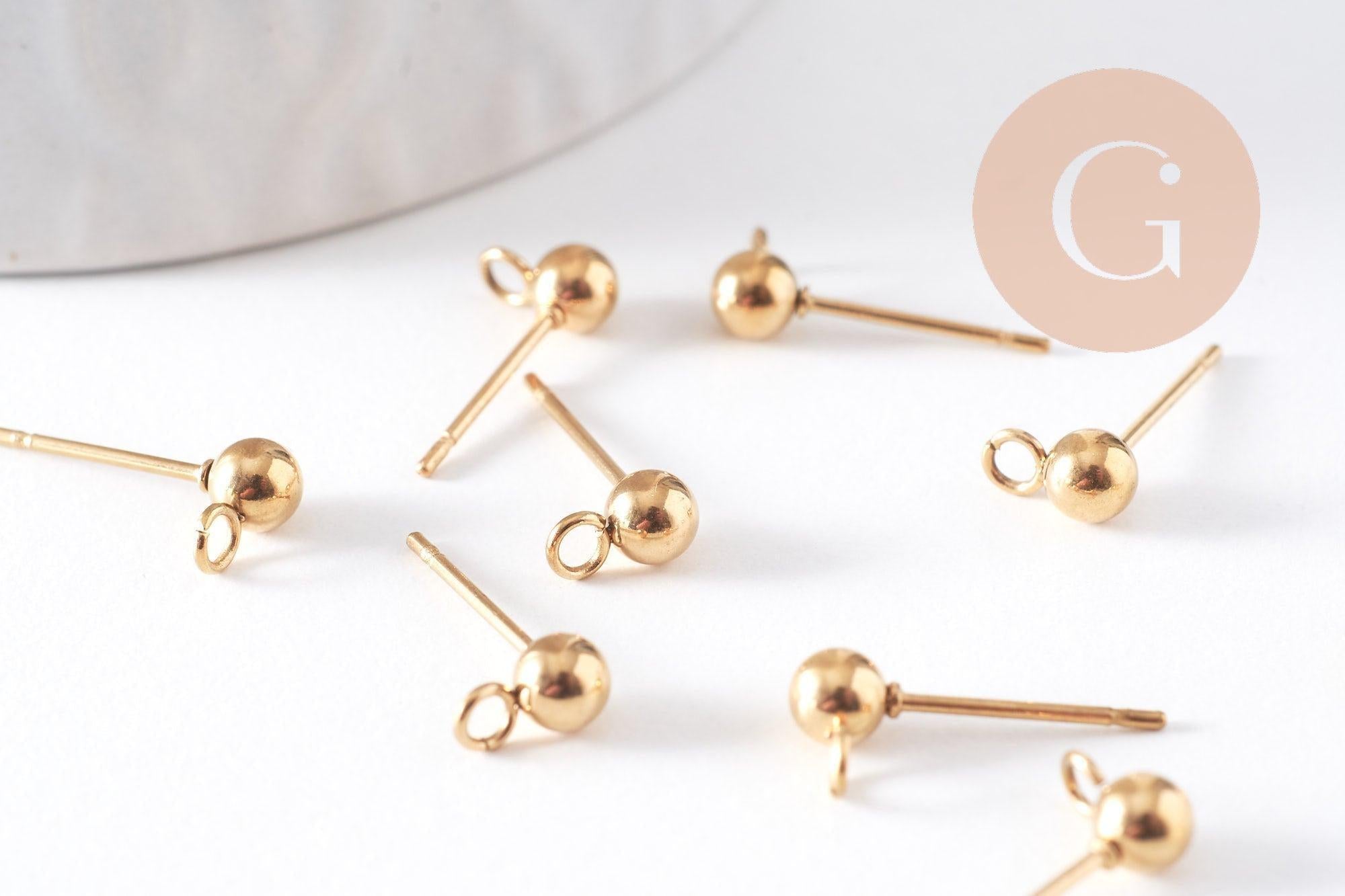 Gingerlily Apprêts G10308 clous oreille doré 4mm x10