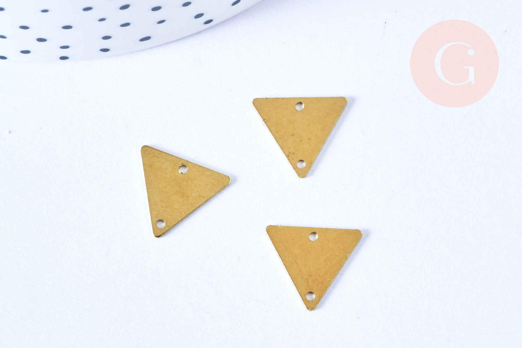 Gingerlily Triangle 16 mm pendentif laiton brut lot 5