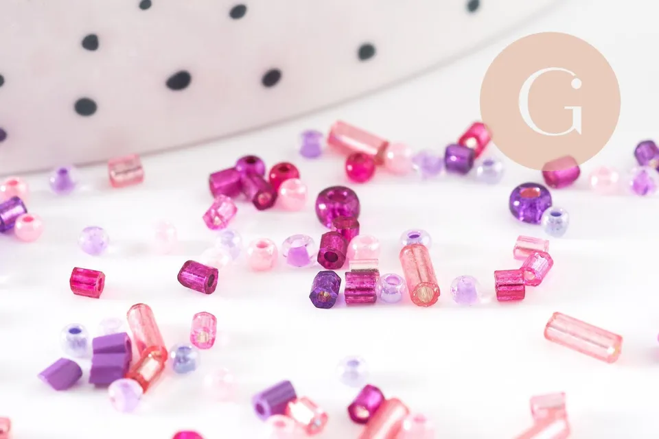 Gingerlily Perles G9510 perles rocaille verre rose 10 g