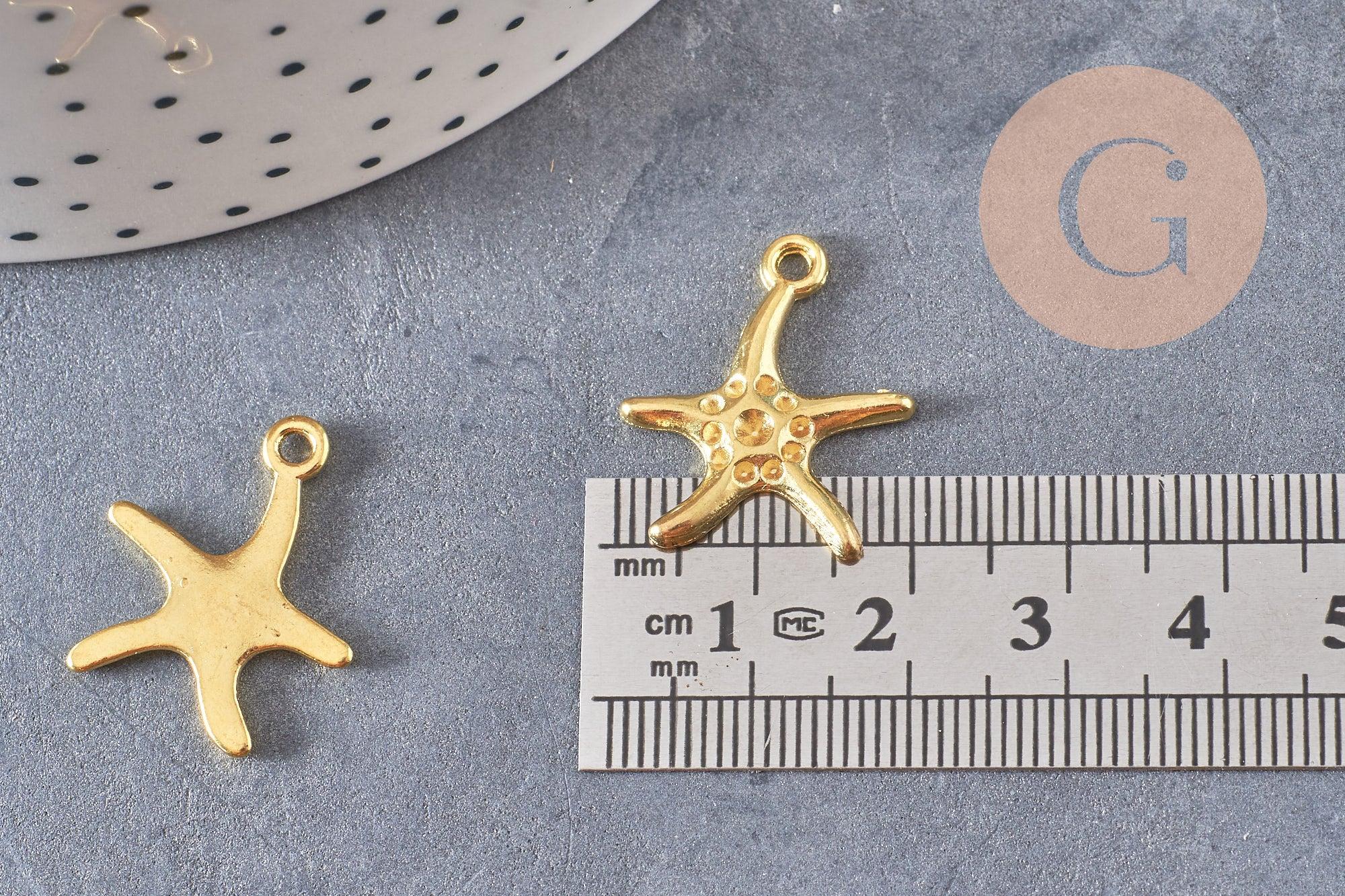 Gingerlily Pendentifs Étoile de Mer Zamac Doré 22mm x10