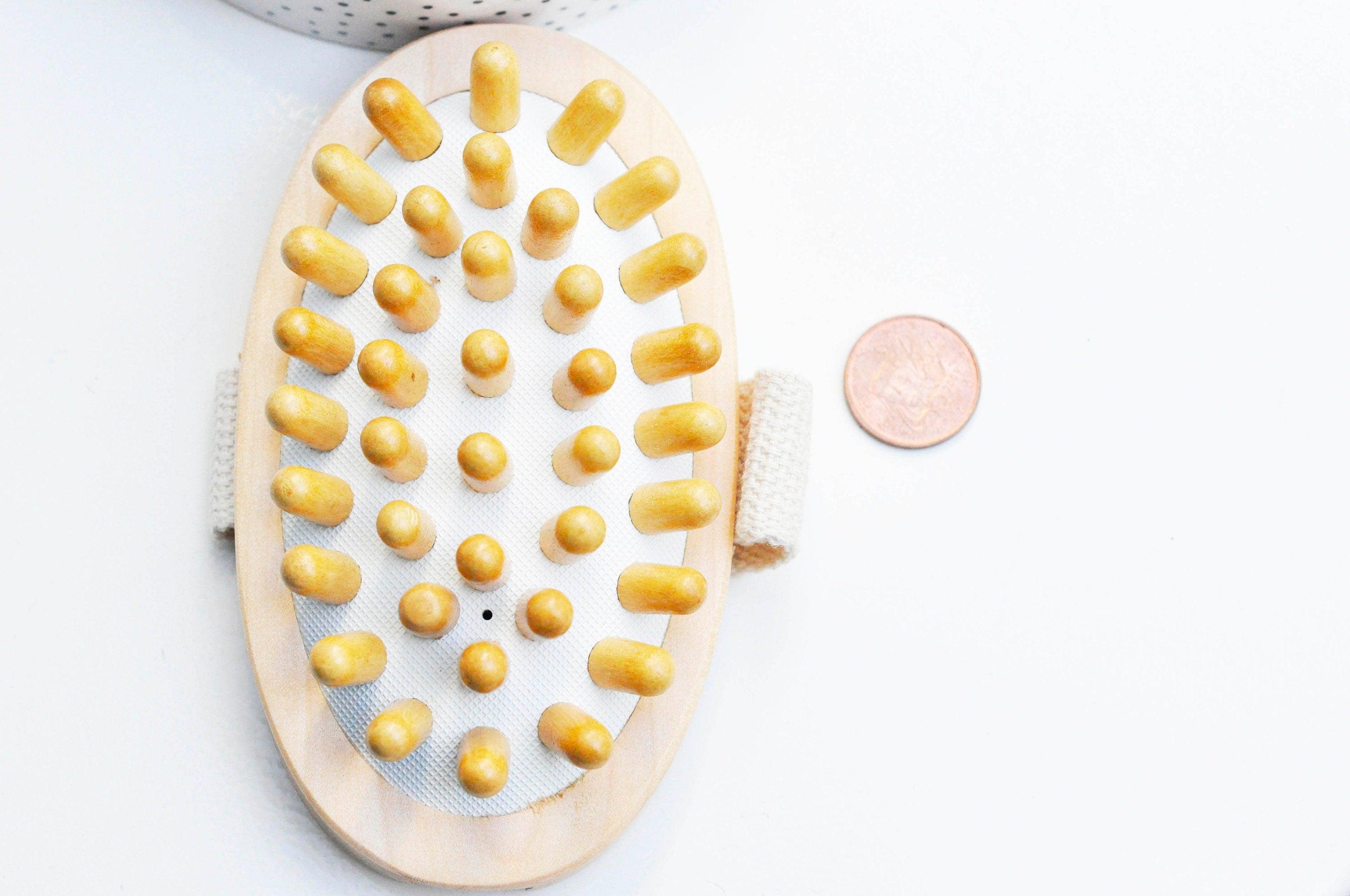 Gingerlily Brosse massage bambou naturel anti-cellulite 13cm x1
