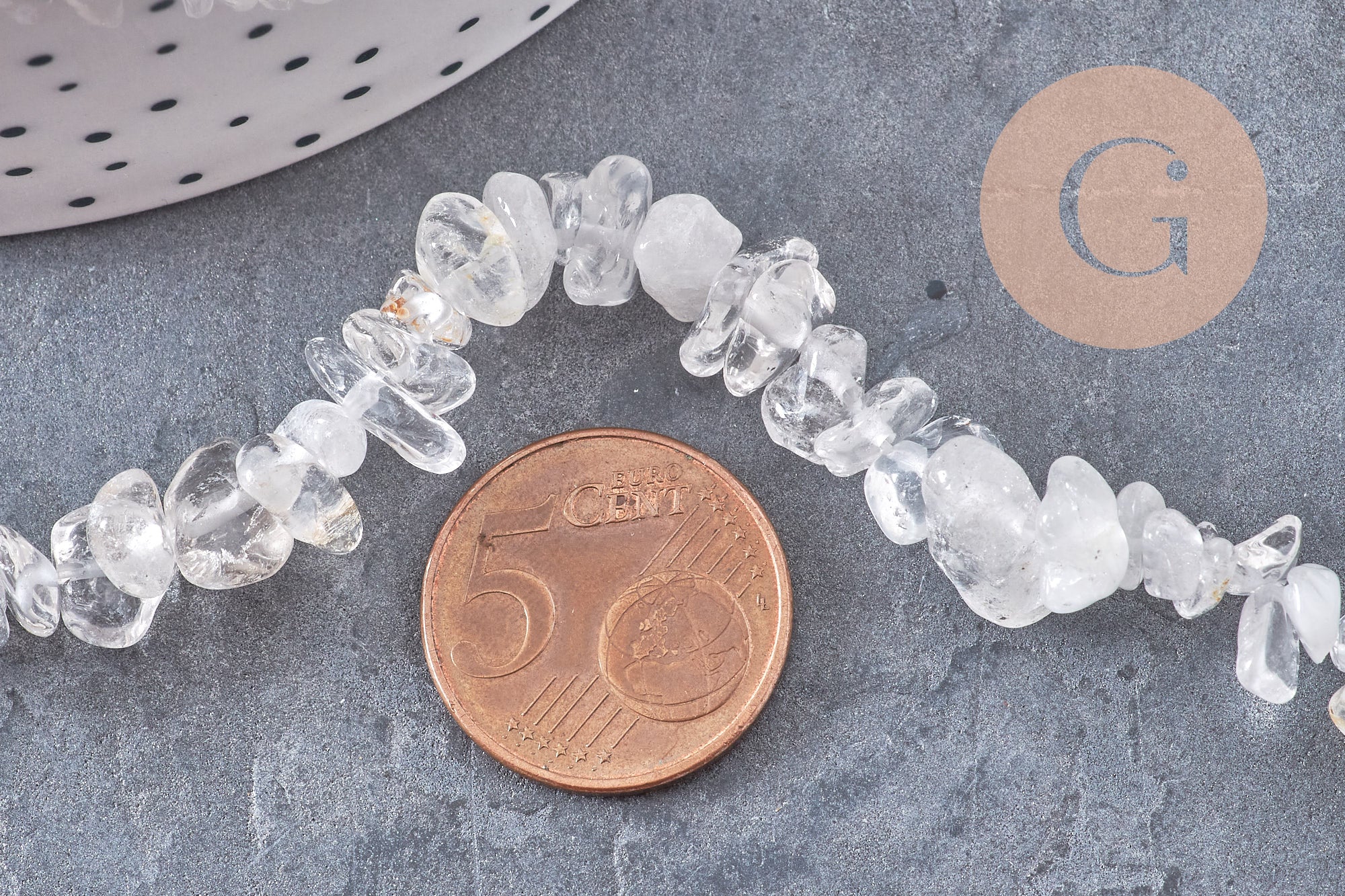Gingerlily Perles pour bijoux DIY cristal de roche 80cm G10911
