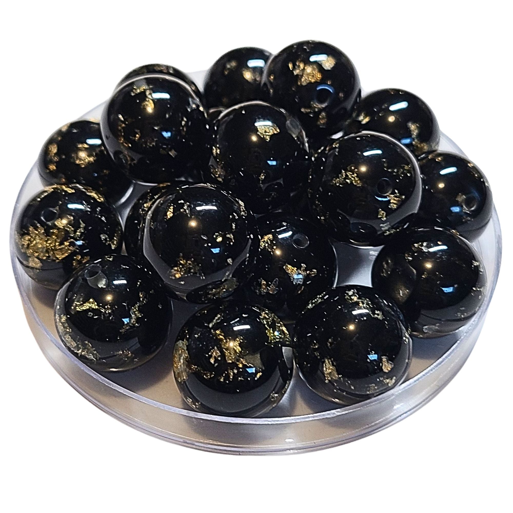 Artshop 319 boules acrylique effet Murano noir 16mm x15