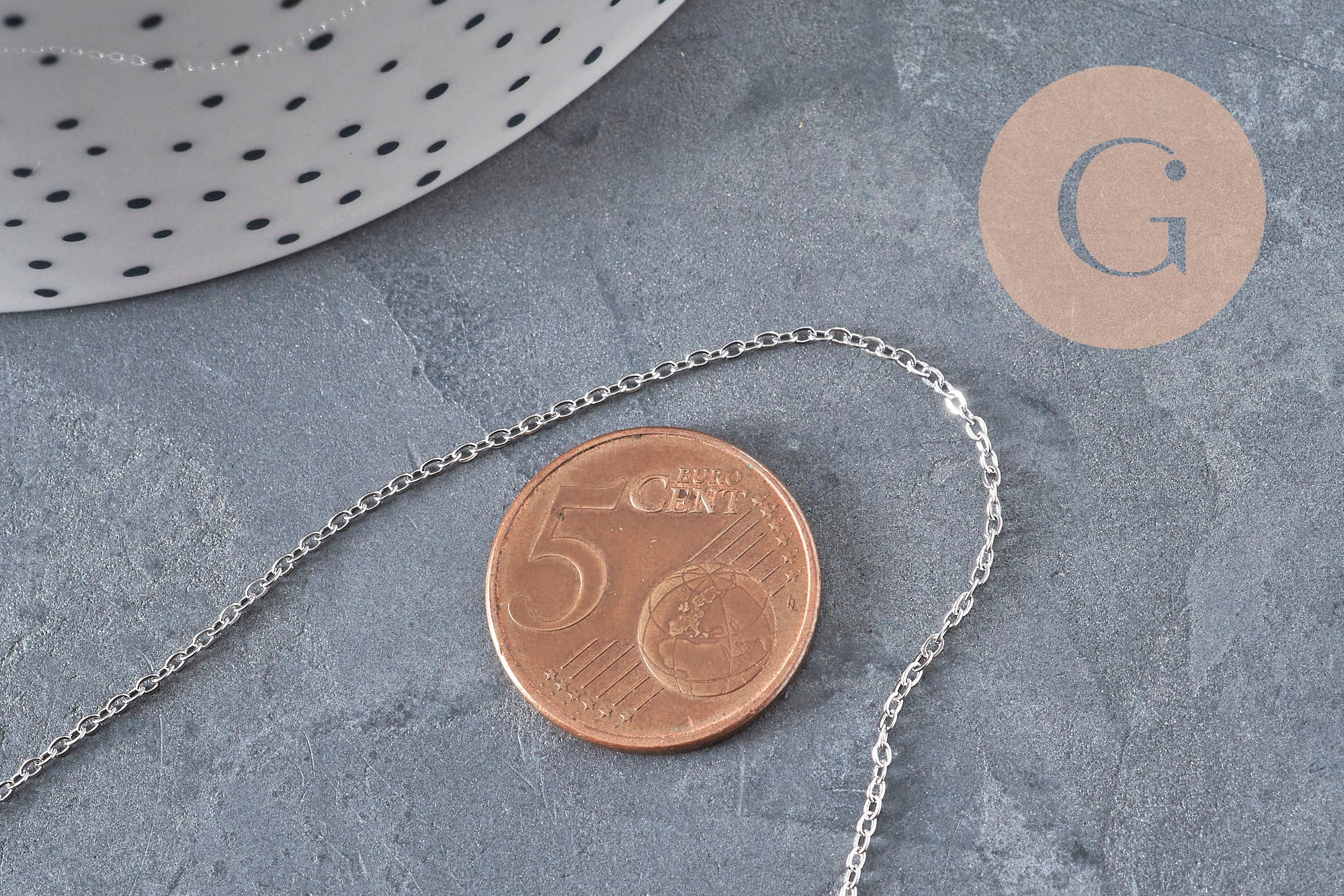 Gingerlily Chaînes forçat 1.5mm chaine acier platine 1 mètre