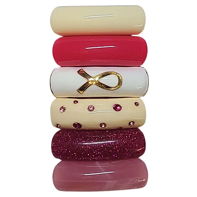 ARTSHOP Camaïeu 233 lot 6 tubes 12MM ruban rose strass