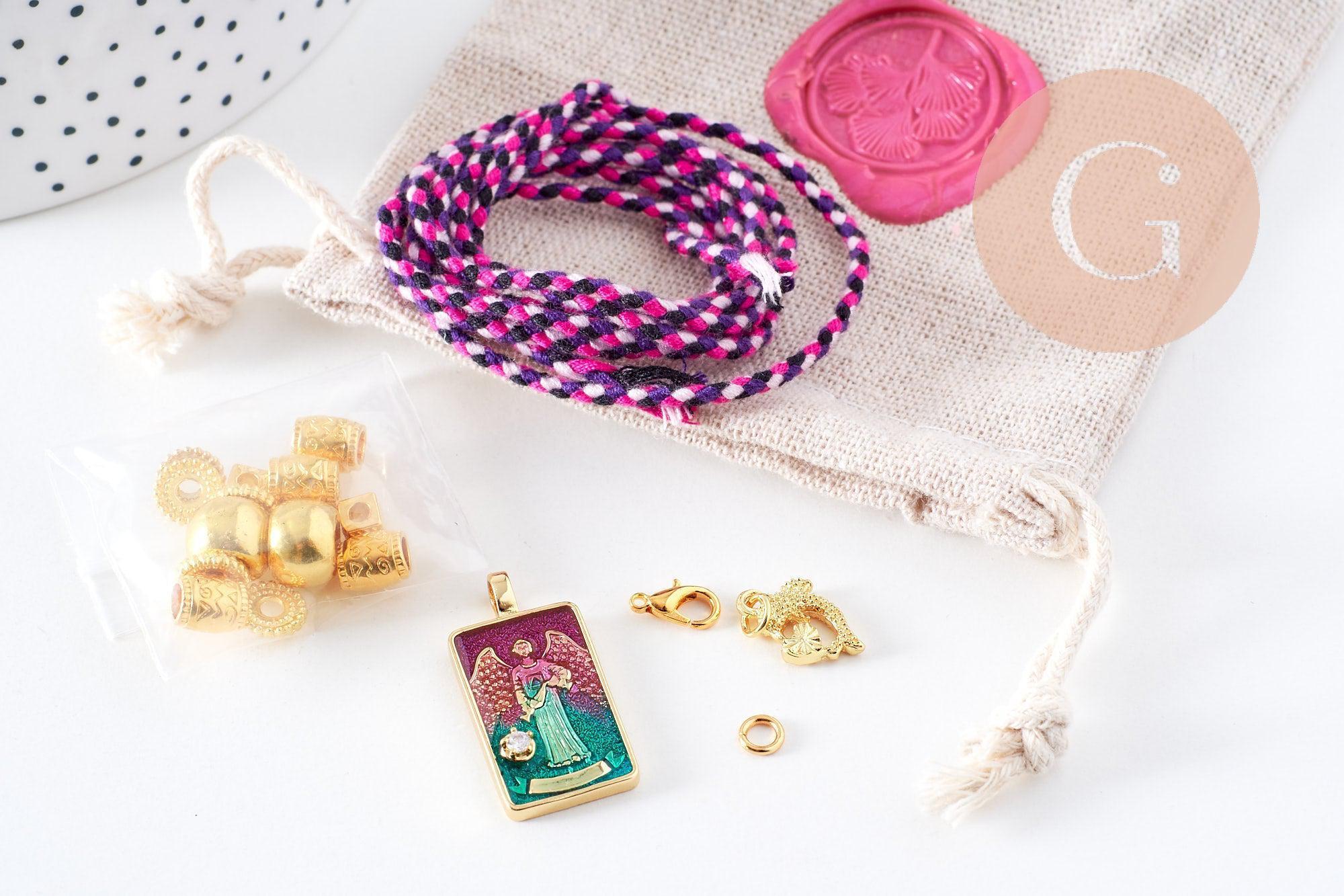 Gingerlily G10108 kit collier médaille Tarot coloré x1