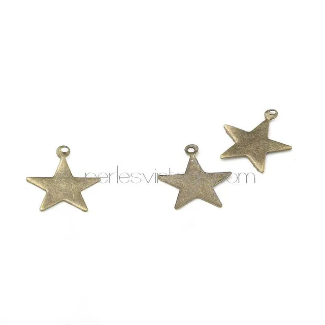 Gingerlily Pendentifs Étoile bronze 1,2 cm x50 breloques