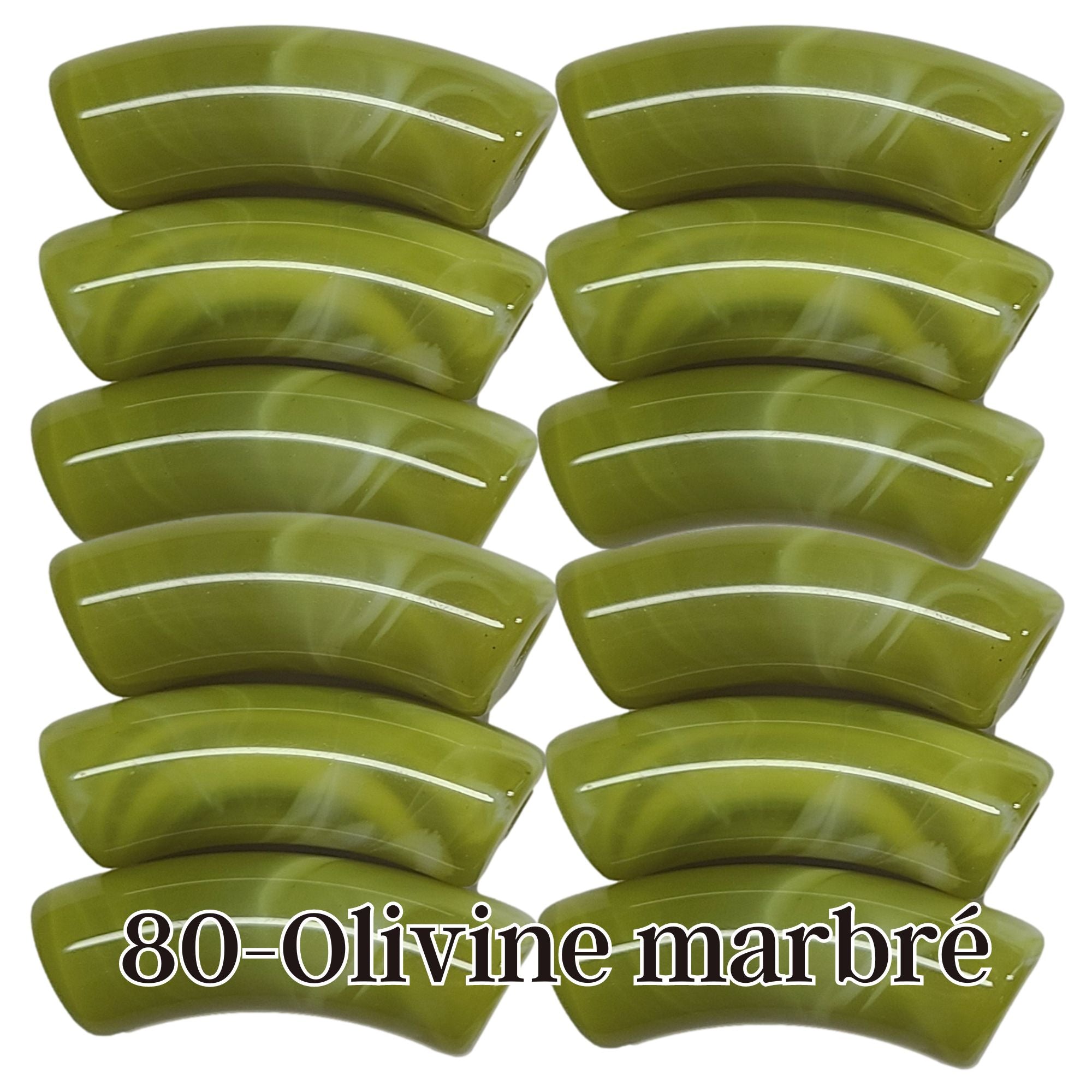 Artshop 80 Tubes incurvés Olivine marbré 12mm x1