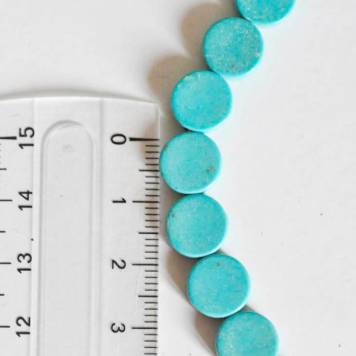 Gingerlily perles howlite turquoise disque 10mm fil 40 perles