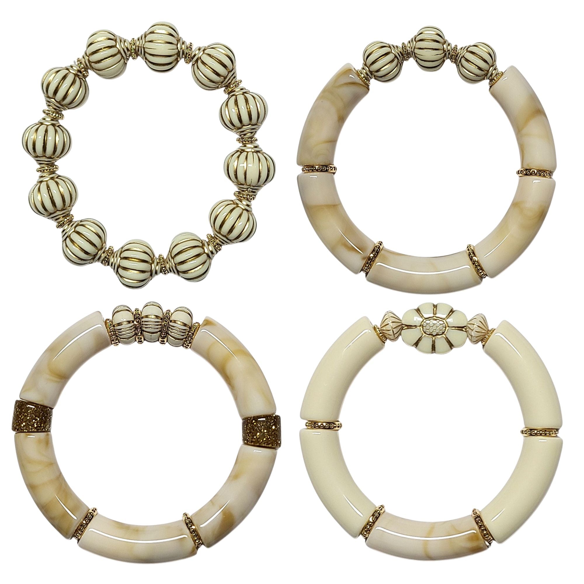 ARTSHOP Perles Vintage perle résine ivoire 1028 x10