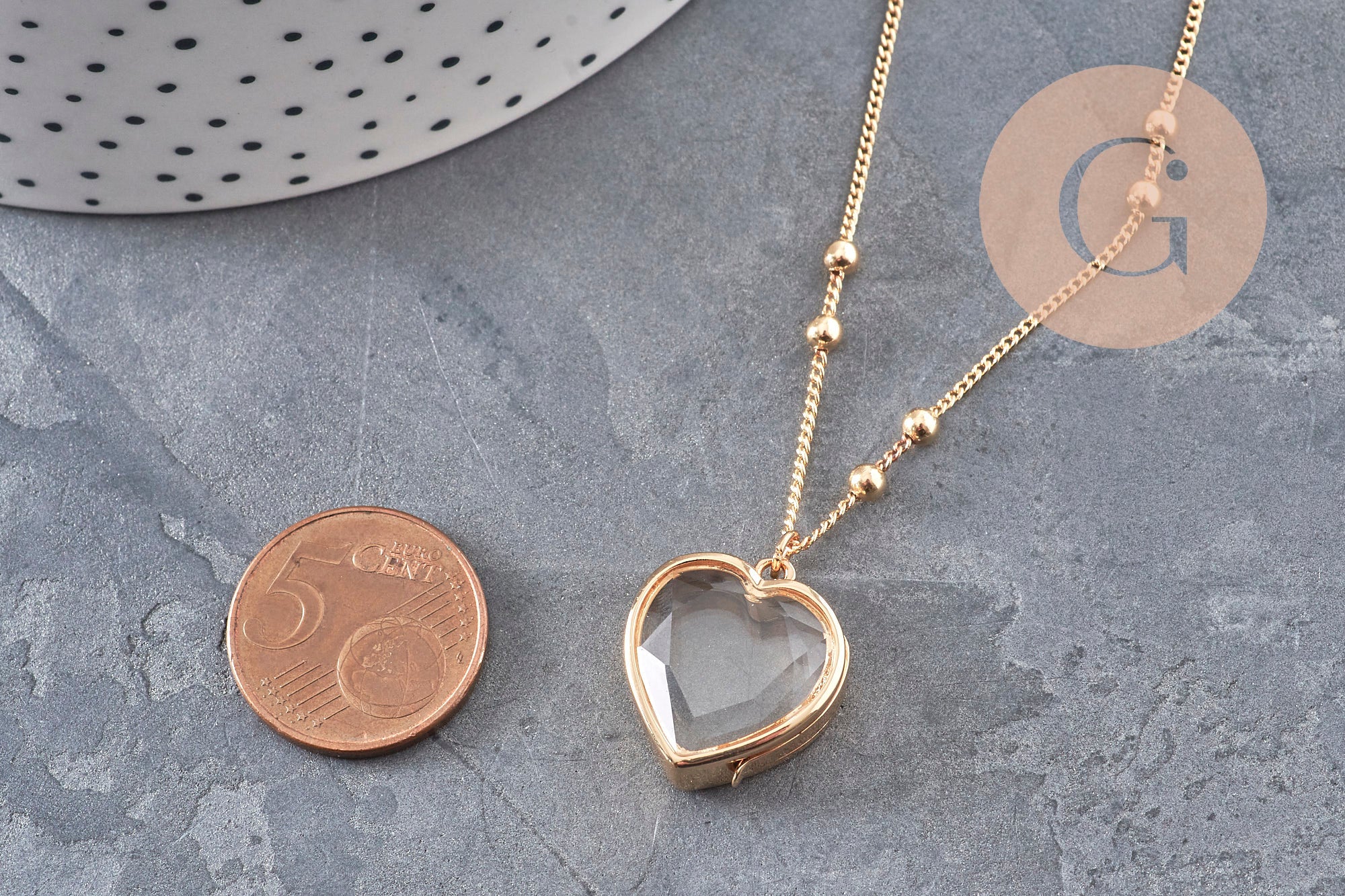 Gingerlily G11088 collier locket cœur doré porte-photo x1