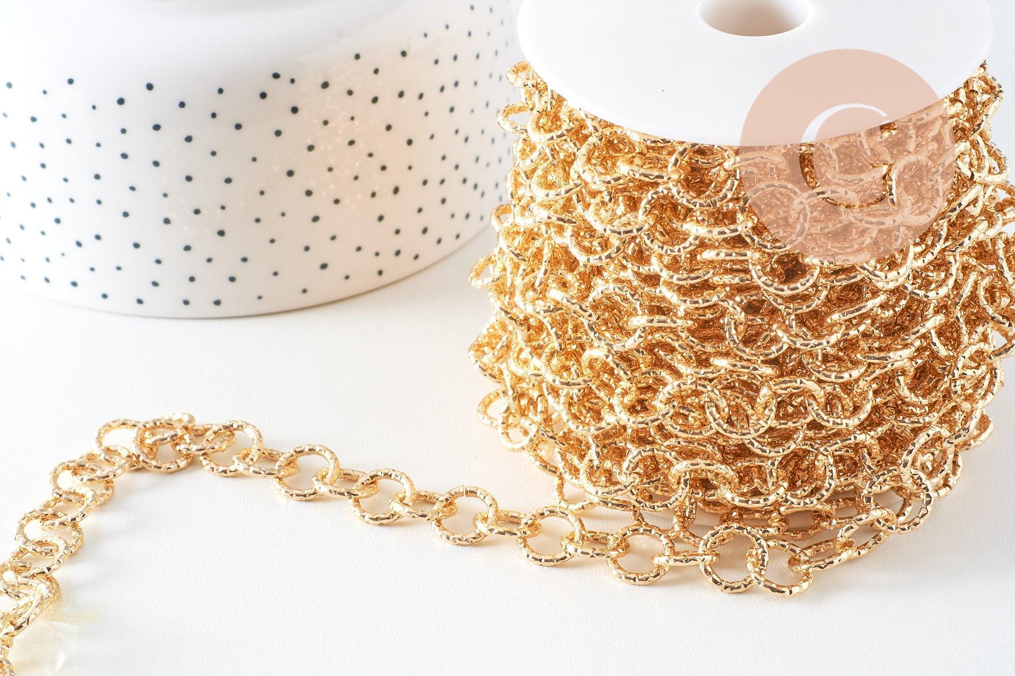 Gingerlily Chaîne maille rolo alu doré 11,5 mm 1 mètre