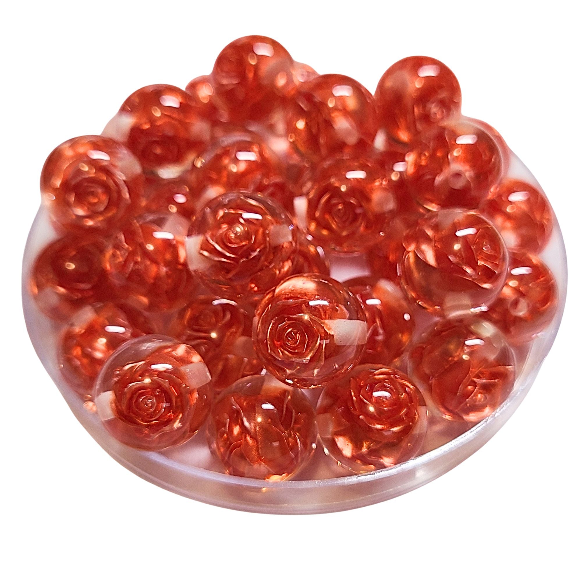 ARTSHOP Boules 16MM 306 Fleurs perle boule Rouge x1