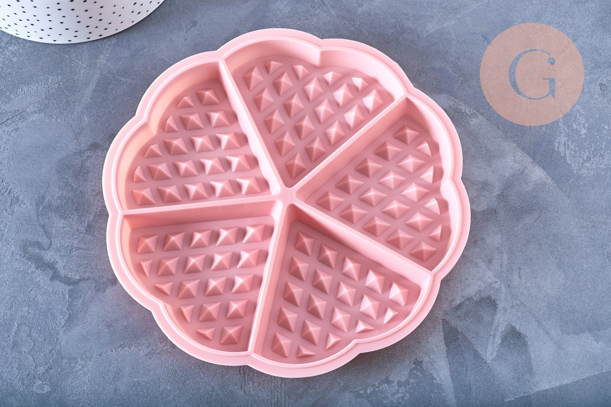 Gingerlily Pâte polymère Moule gaufre silicone rose 17,4 cm x1