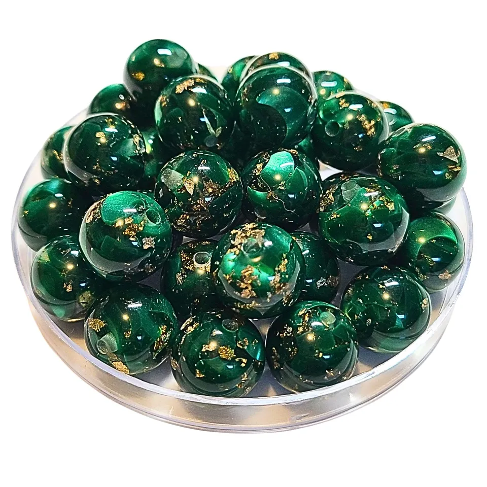 ARTSHOP Boules perle murano vert 16mm x15