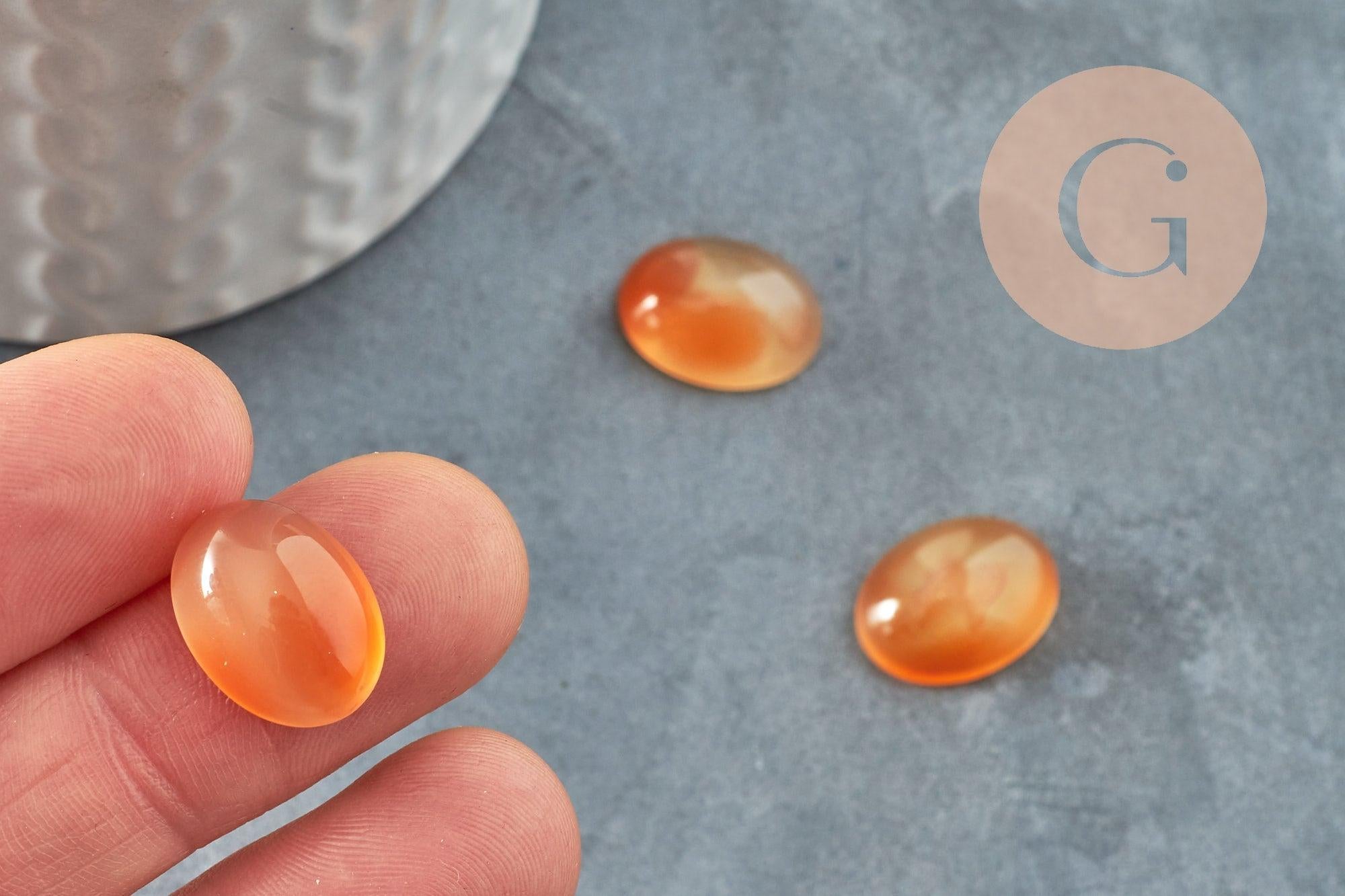 Gingerlily Pierres G9960 cabochon agate orange ovale 16x12 mm