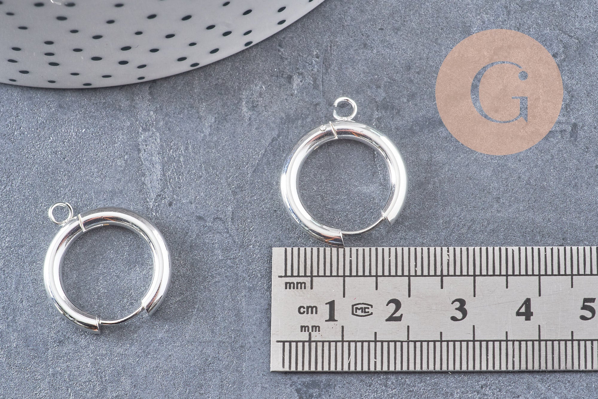 Gingerlily Apprêts créoles acier argenté 22mm la paire