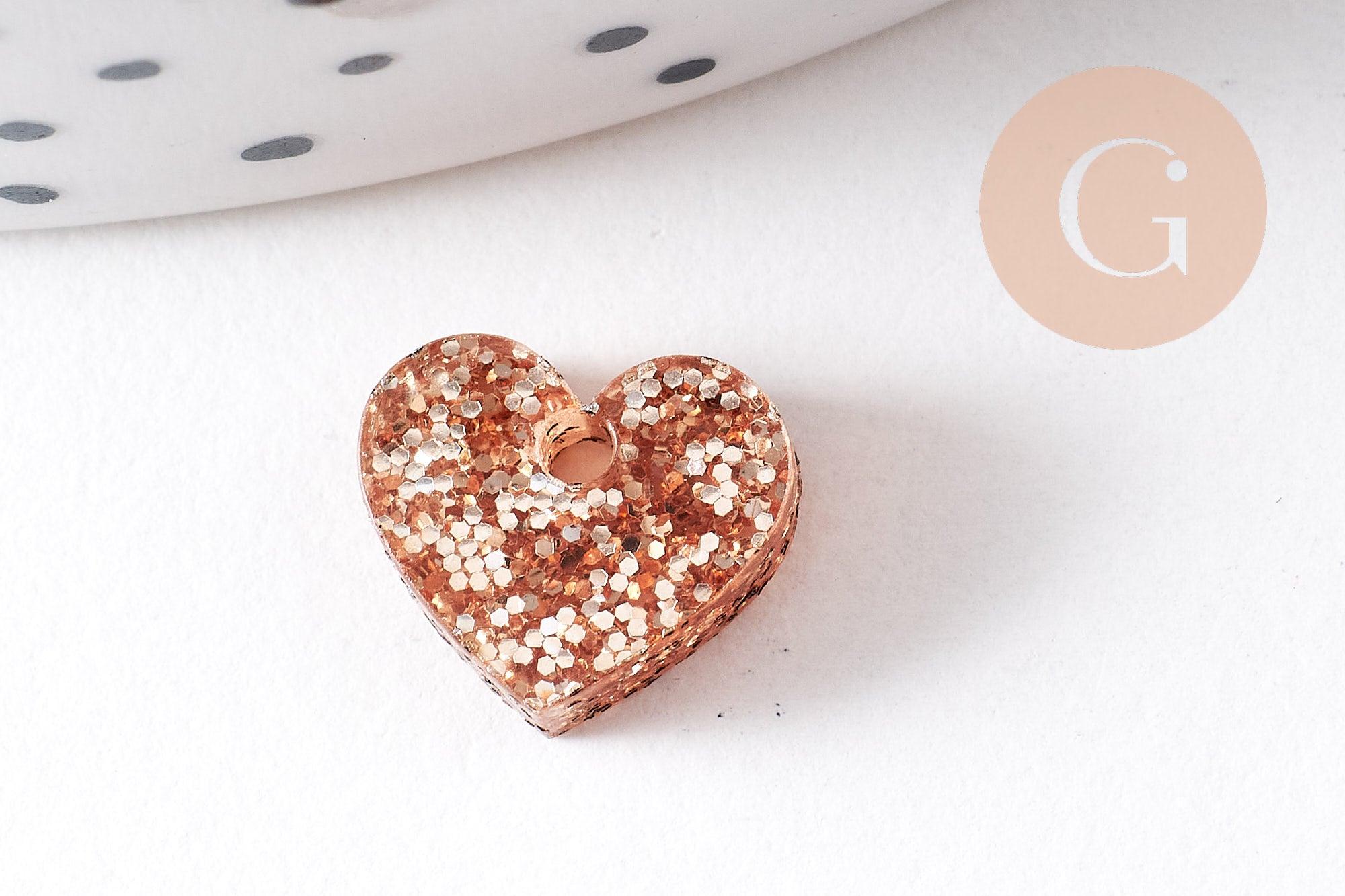 Gingerlily Pendentifs G10208 pendentif coeur acrylique 10mm x5