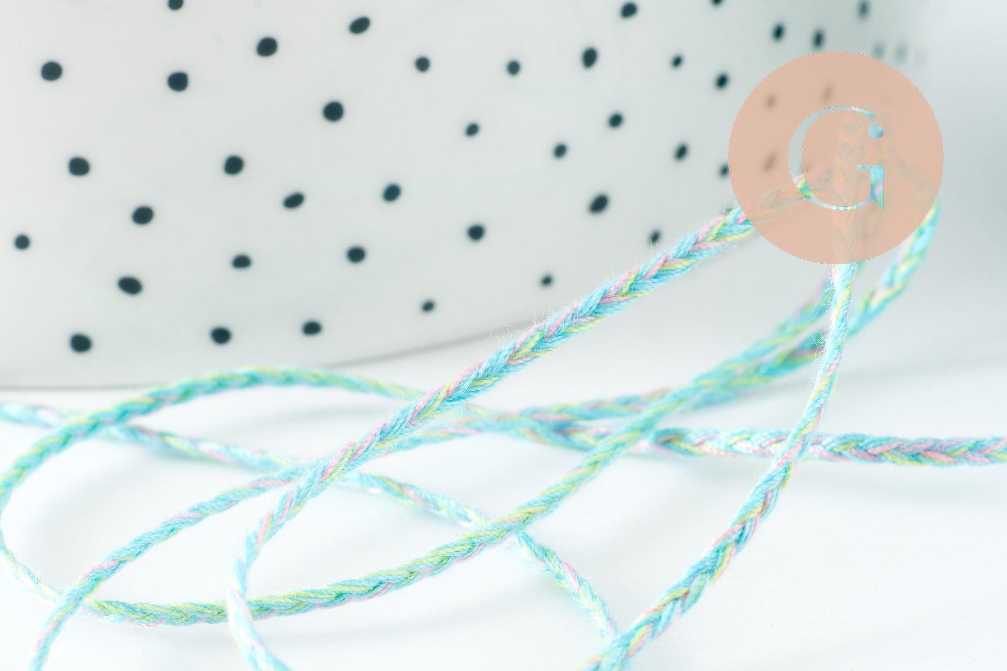 Gingerlily G9882 cordon tressé turquoise 2mm polyester 1m