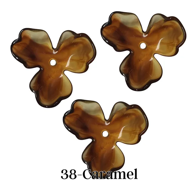 ARTSHOP Flower power 38 fleur orchidée caramel marbré 40mm x1