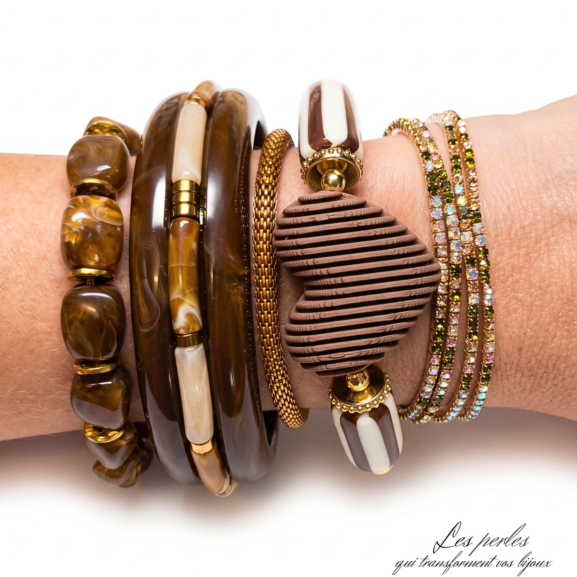 ARTSHOP Cœurs cannelés bracelet chocolat kit élastique