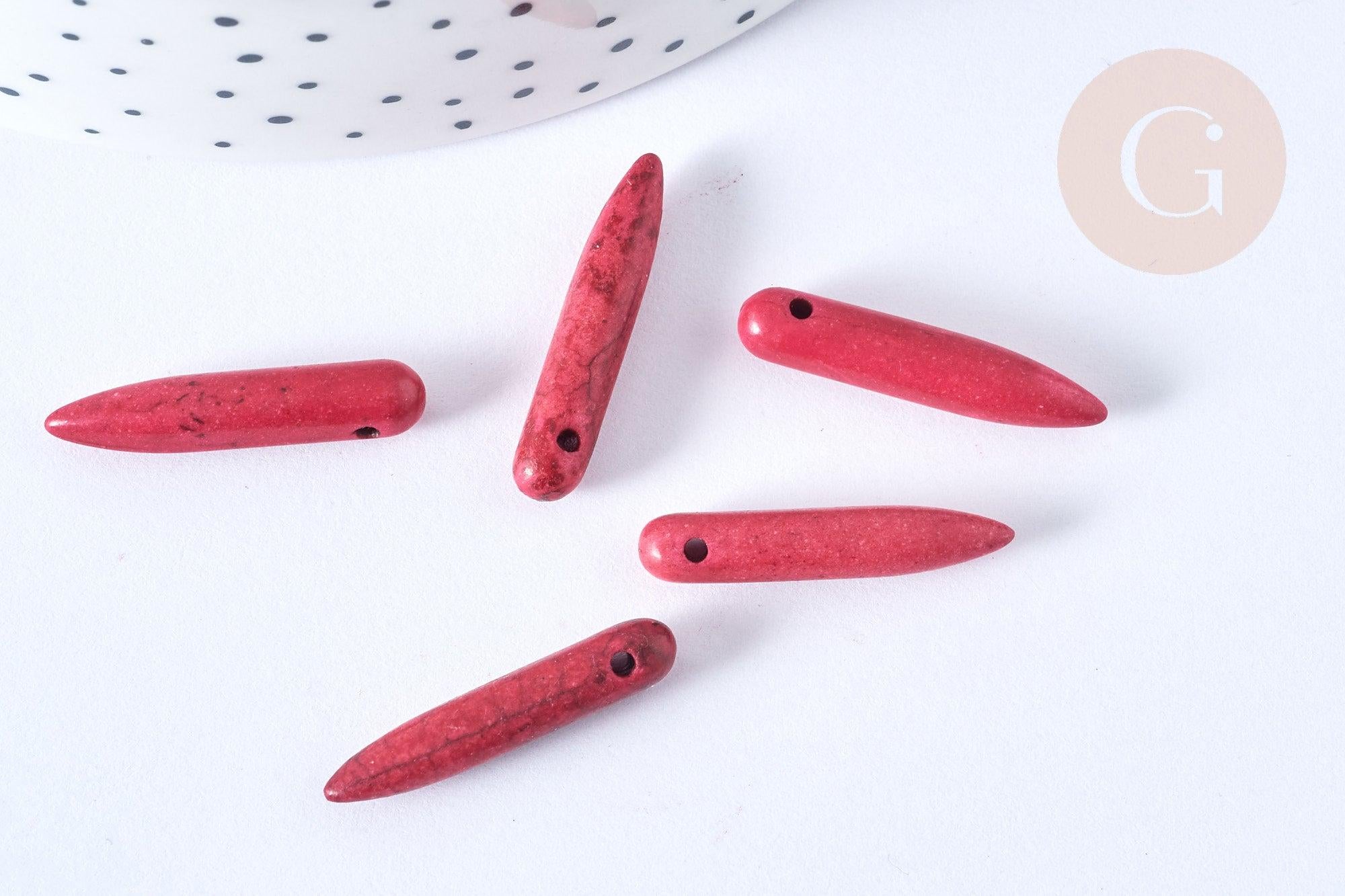 Gingerlily Perles Perles pierre howlite G7428 fuchsia 20-25mm x10