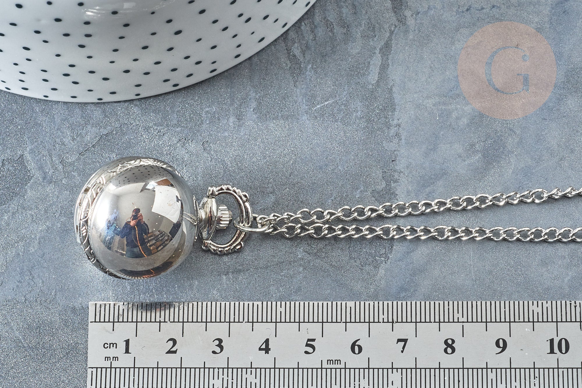 Gingerlily Pendentif Montre Gousset Platine 36mm x1 Rétro