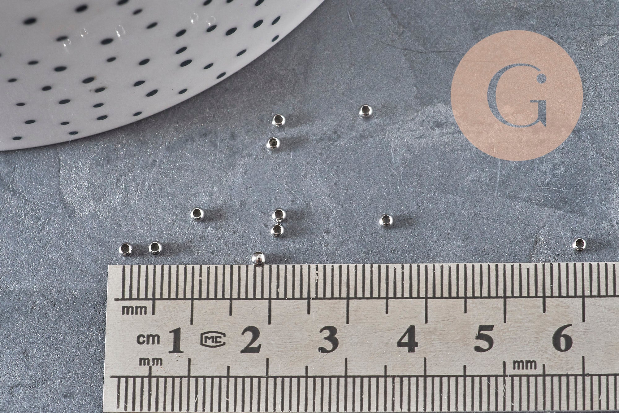 Gingerlily perles à écraser acier inox 2mm x50 platine