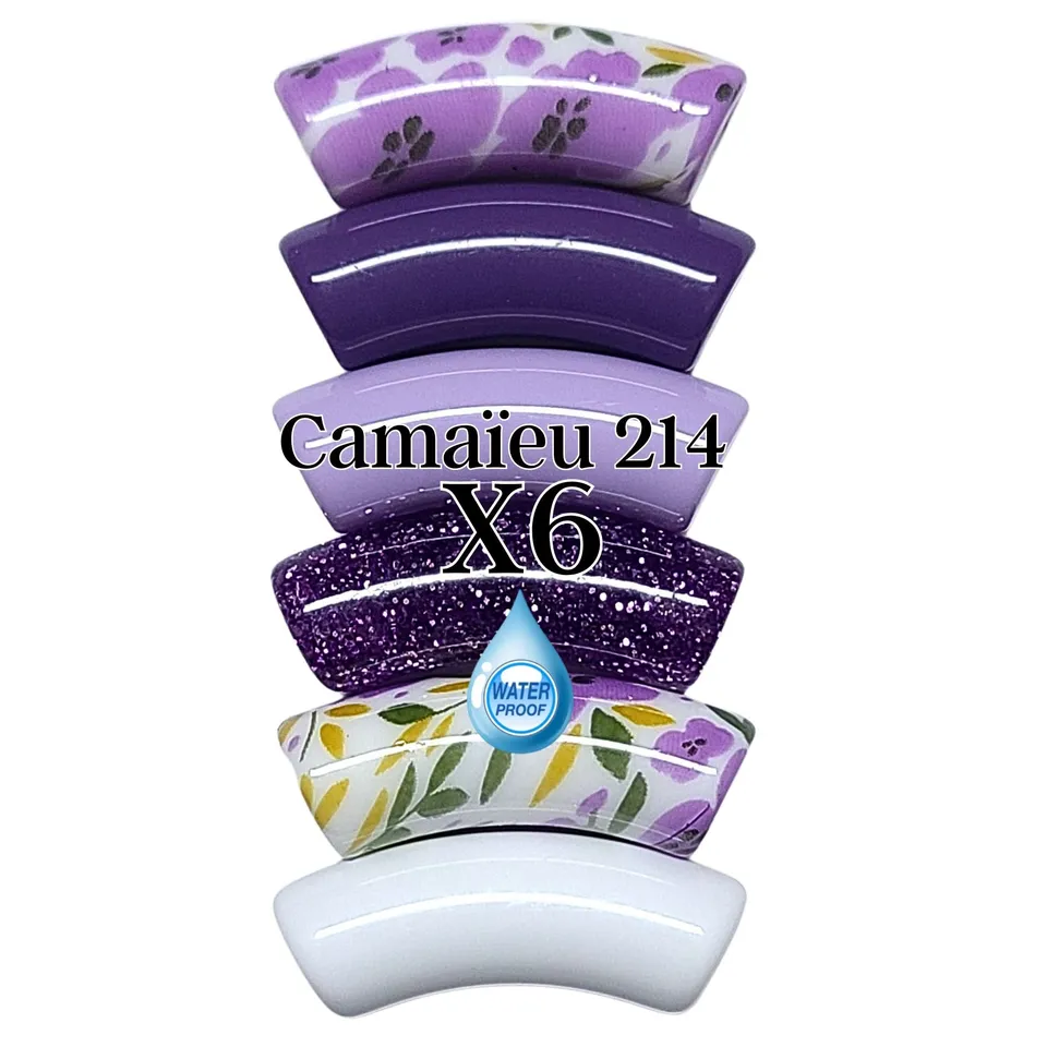 ARTSHOP Camaieux 214 lot 6 perles tubes violet